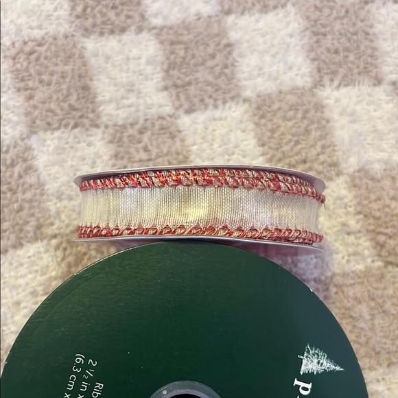 Holiday Bundle - 2 Elegant Linen Ribbon with Red Stitching - Picture 5 of 5